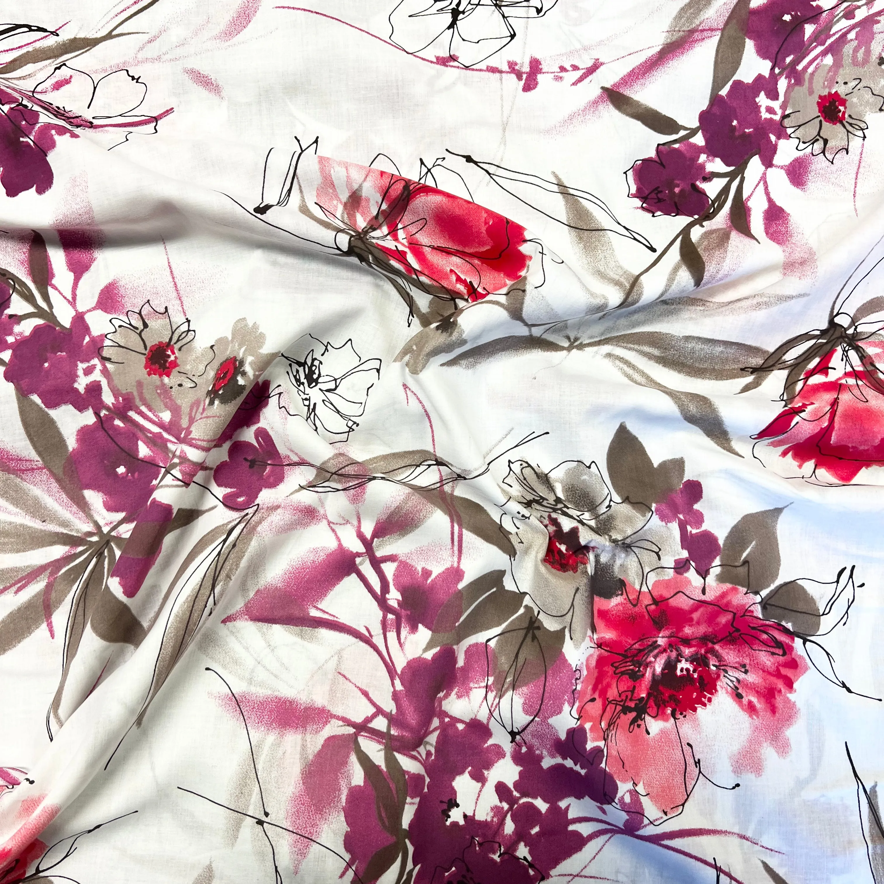 Sandi Bloom | Cotton Lawn | White