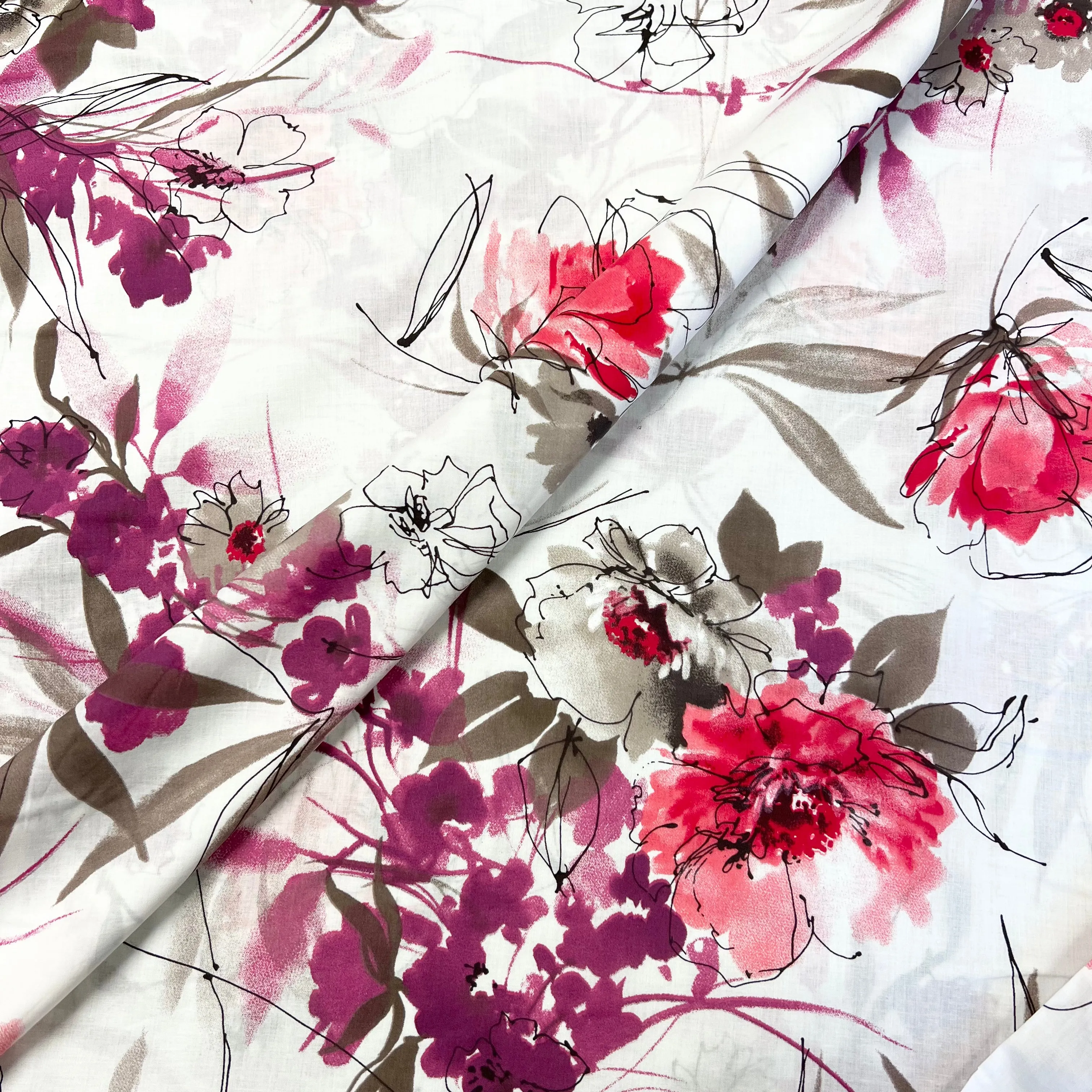 Sandi Bloom | Cotton Lawn | White
