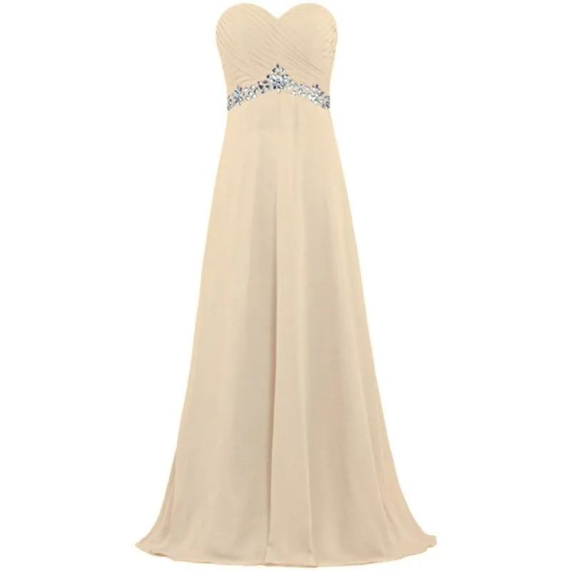 sd-hk Women Chiffon Bridesmaid Dresses Off The Shoulder Formal Wedding Dress