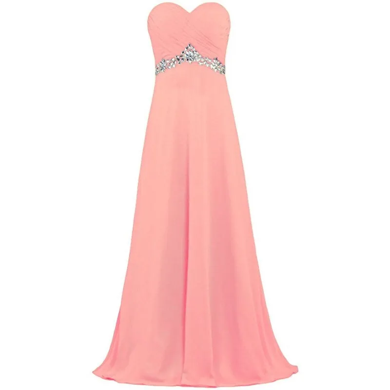 sd-hk Women Chiffon Bridesmaid Dresses Off The Shoulder Formal Wedding Dress
