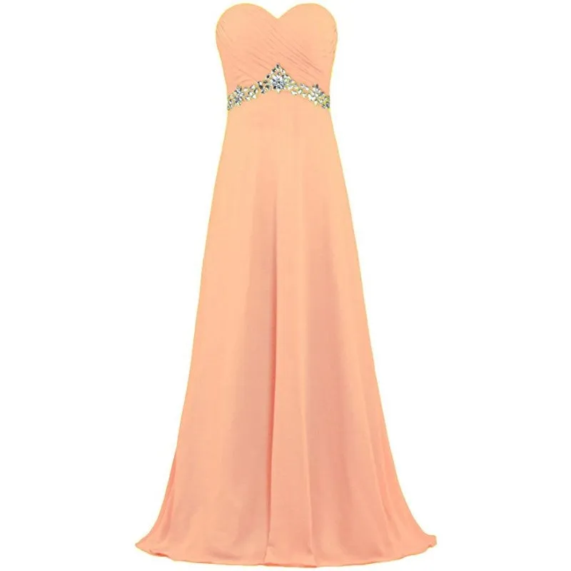 sd-hk Women Chiffon Bridesmaid Dresses Off The Shoulder Formal Wedding Dress