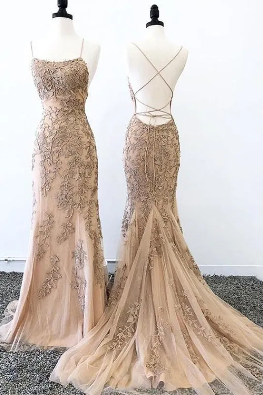 Sexy Mermaid Prom Criss Cross Back Evening Dresses Hot Selling Long Formal Dress
