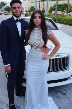 Sexy Mermaid Prom With Split Criss-cross Back Long Evening Dress