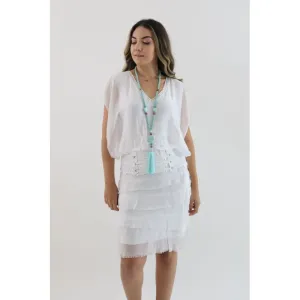 SILK RUFFLE SKIRT SHORT