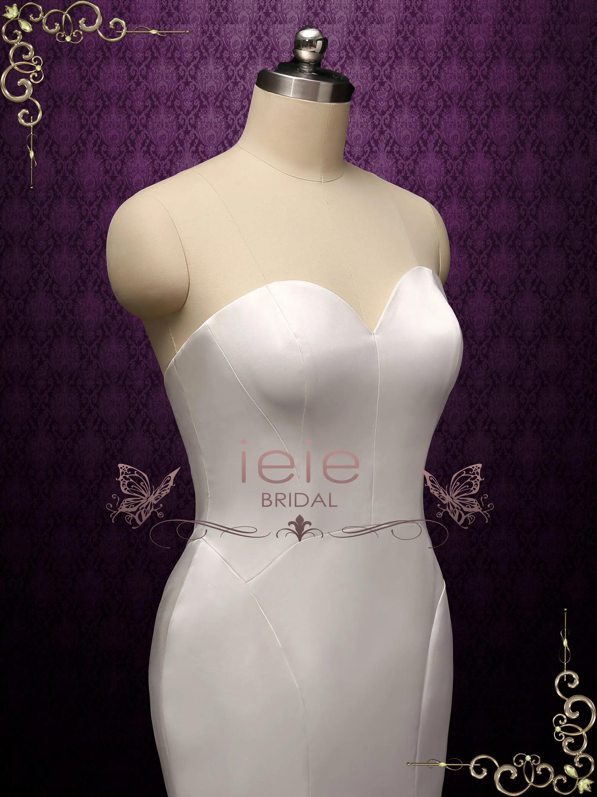 Simple Elegant Satin Mermaid Wedding Dress PIPER