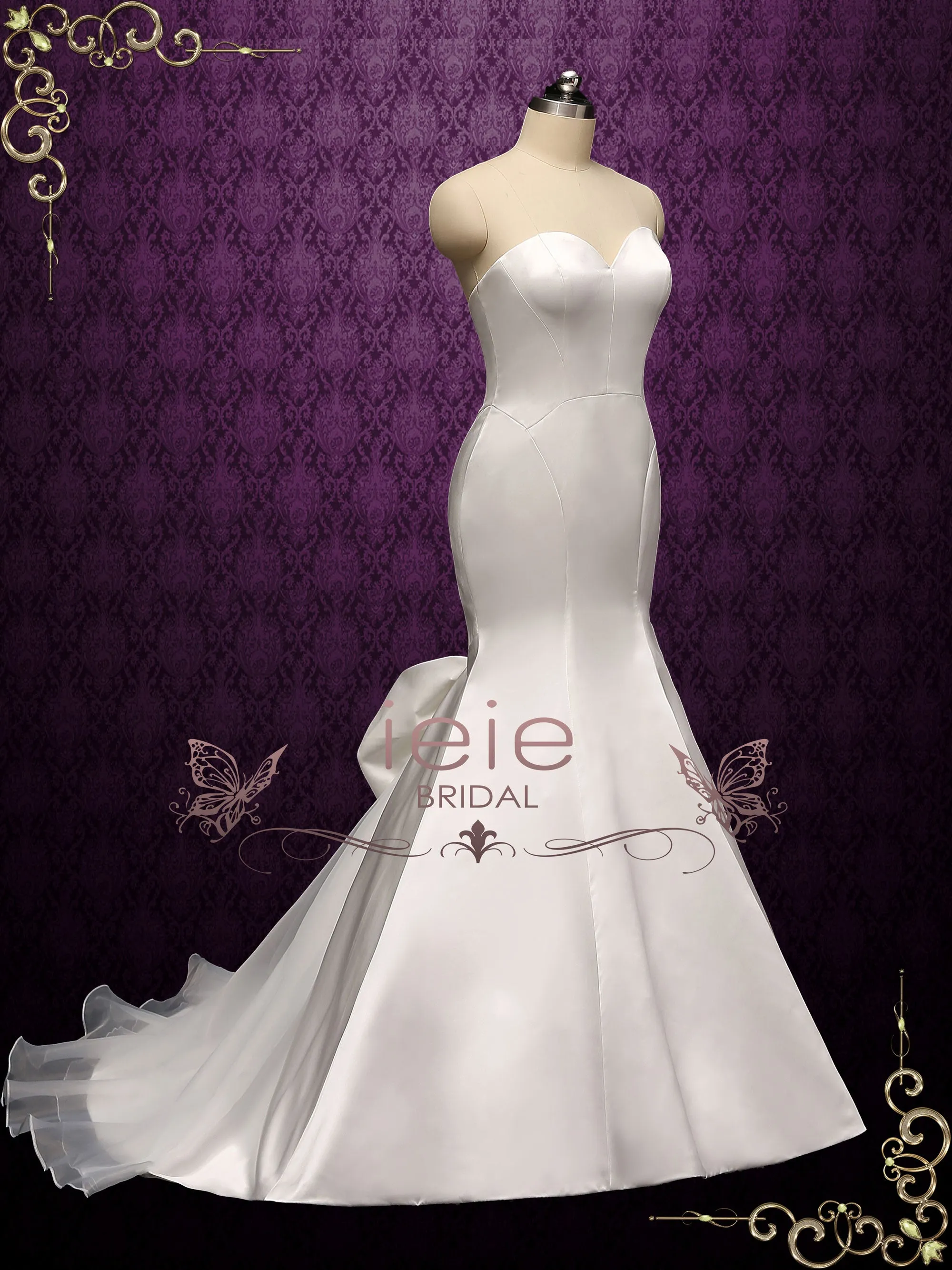 Simple Elegant Satin Mermaid Wedding Dress PIPER