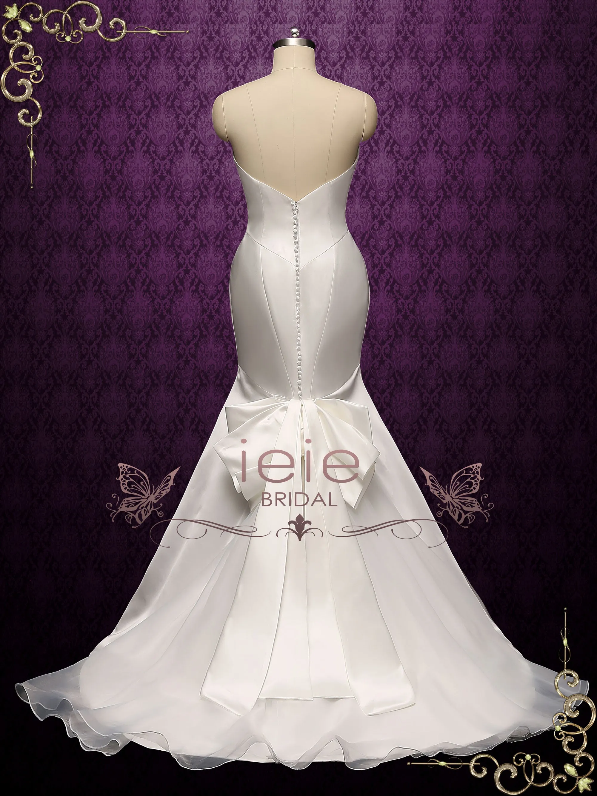 Simple Elegant Satin Mermaid Wedding Dress PIPER