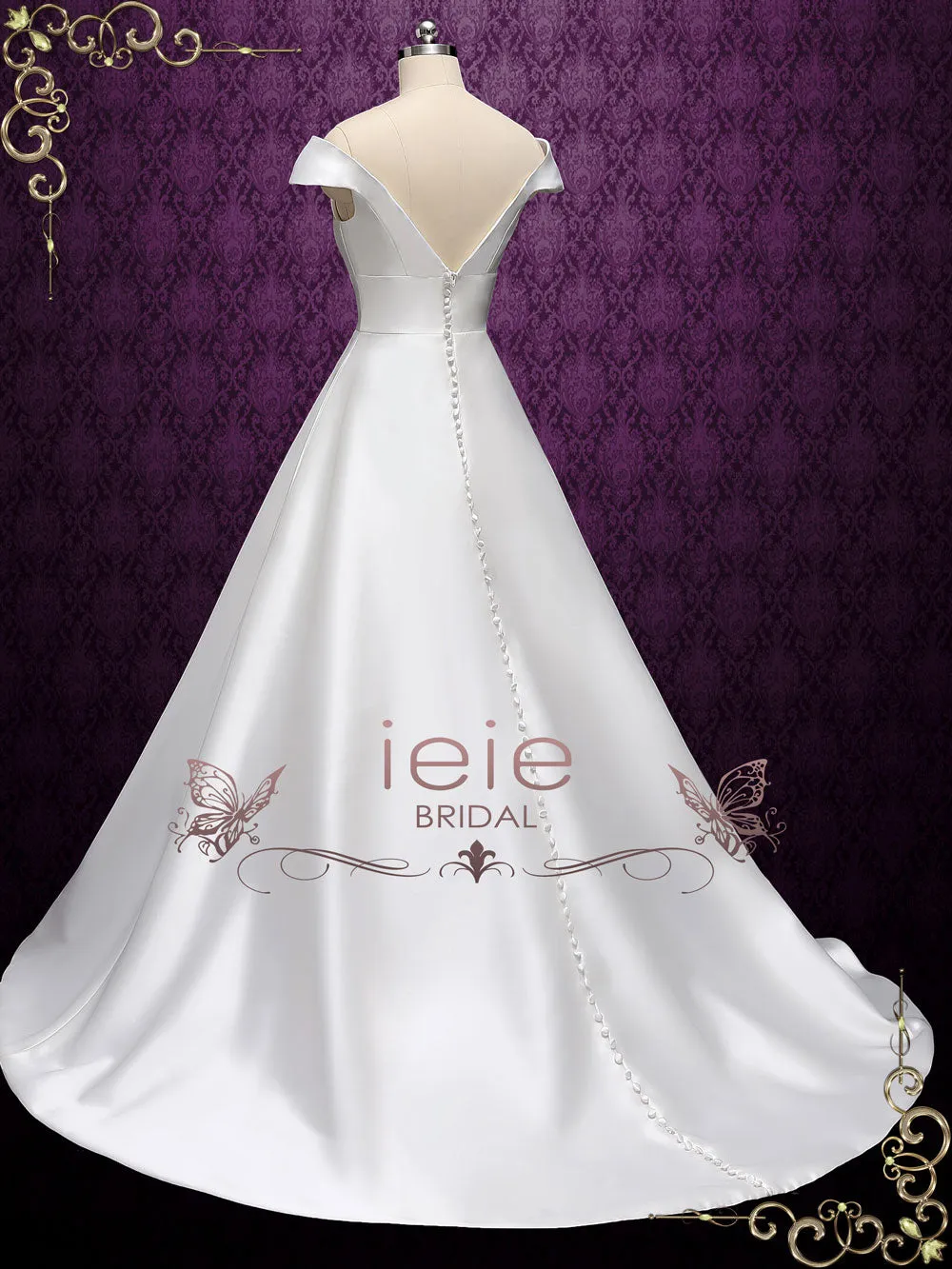 Simple Off Shoulder A-line Wedding Dress | DANIE