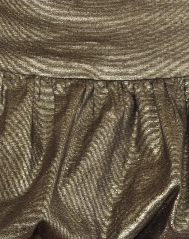 Sisila Puffball Mini Skirt in Metallic Gold