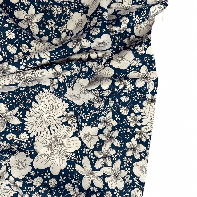 Sketched Garden - Midnight Cotton Lawn