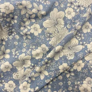 Sketched Garden - Sky Cotton Lawn