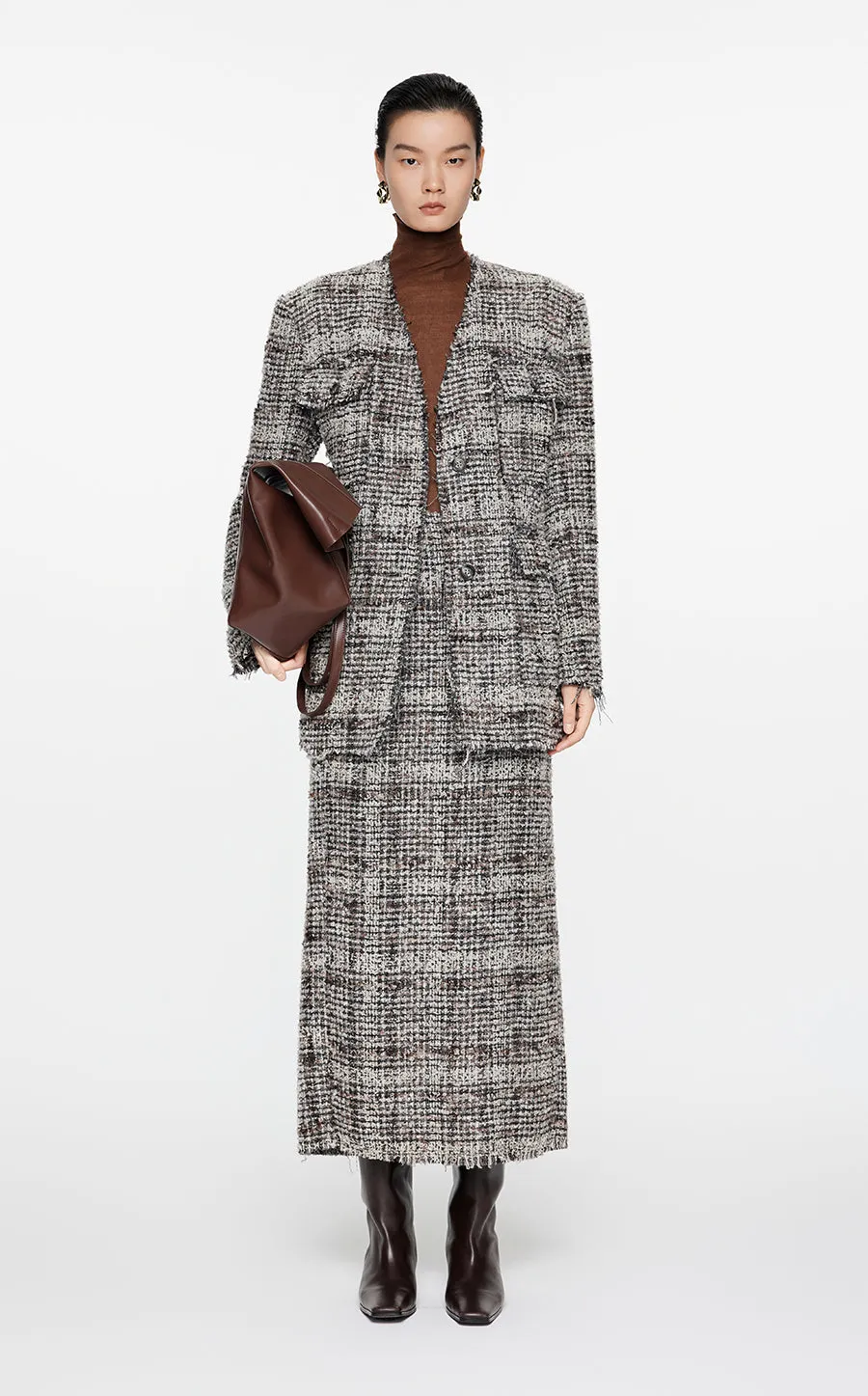 Skirt / JNBY Jacquard H-shaped Long Waist Skirt