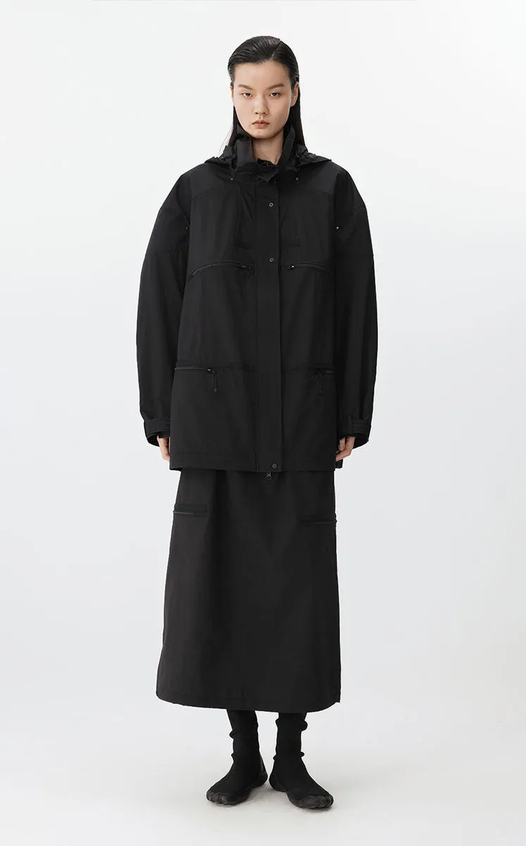 Skirt / JNBY Twill Nylon Midi Skirt