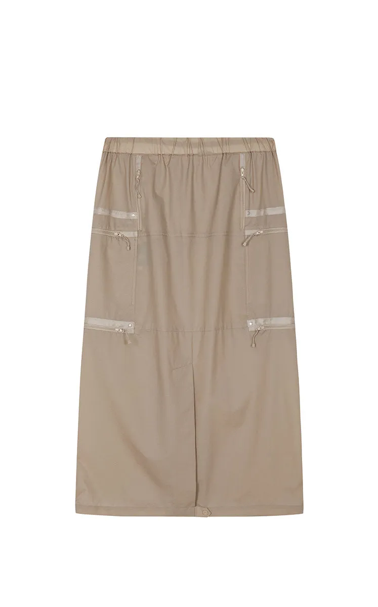 Skirt / JNBY Twill Nylon Midi Skirt