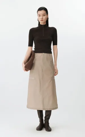 Skirt / JNBY Twill Nylon Midi Skirt
