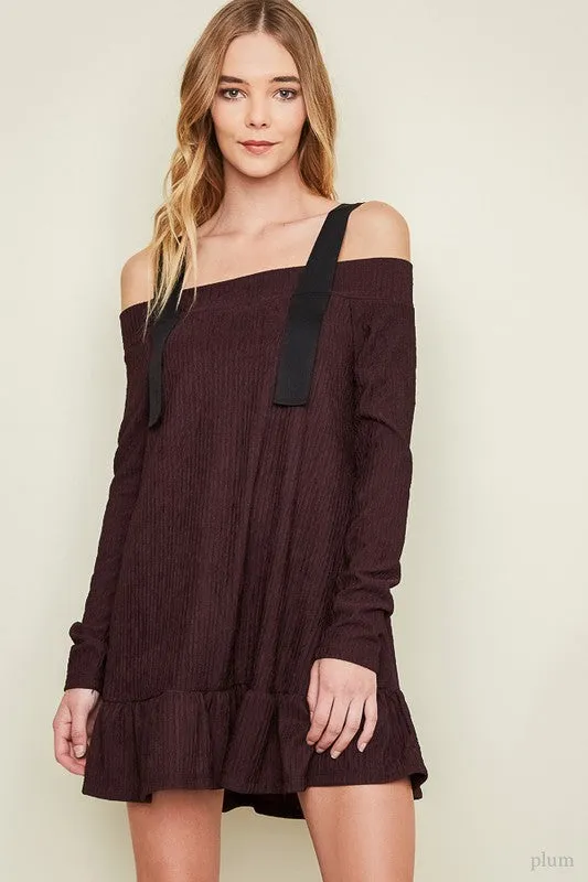 SKYE PLUM COLD SHOULDER DRESS