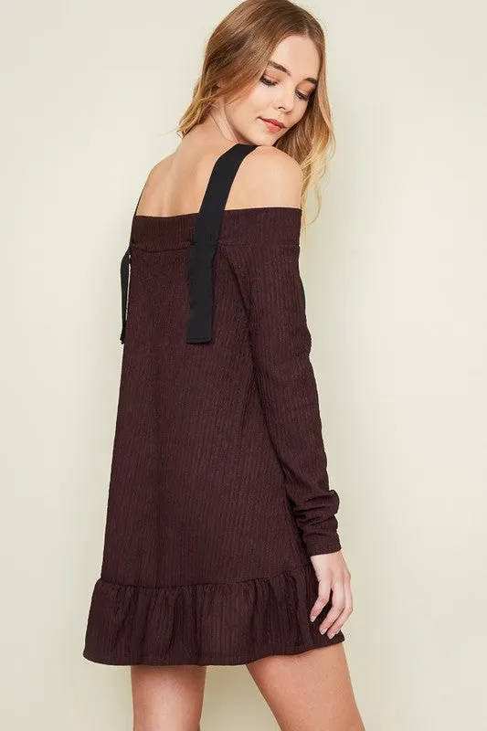 SKYE PLUM COLD SHOULDER DRESS