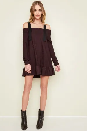 SKYE PLUM COLD SHOULDER DRESS