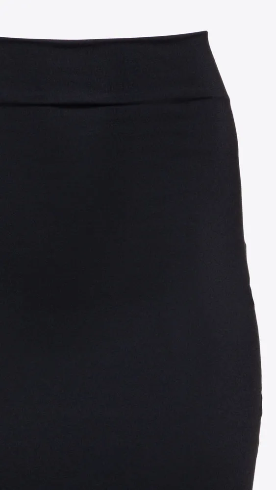 Slim High-Waisted Skirt 25" - Black