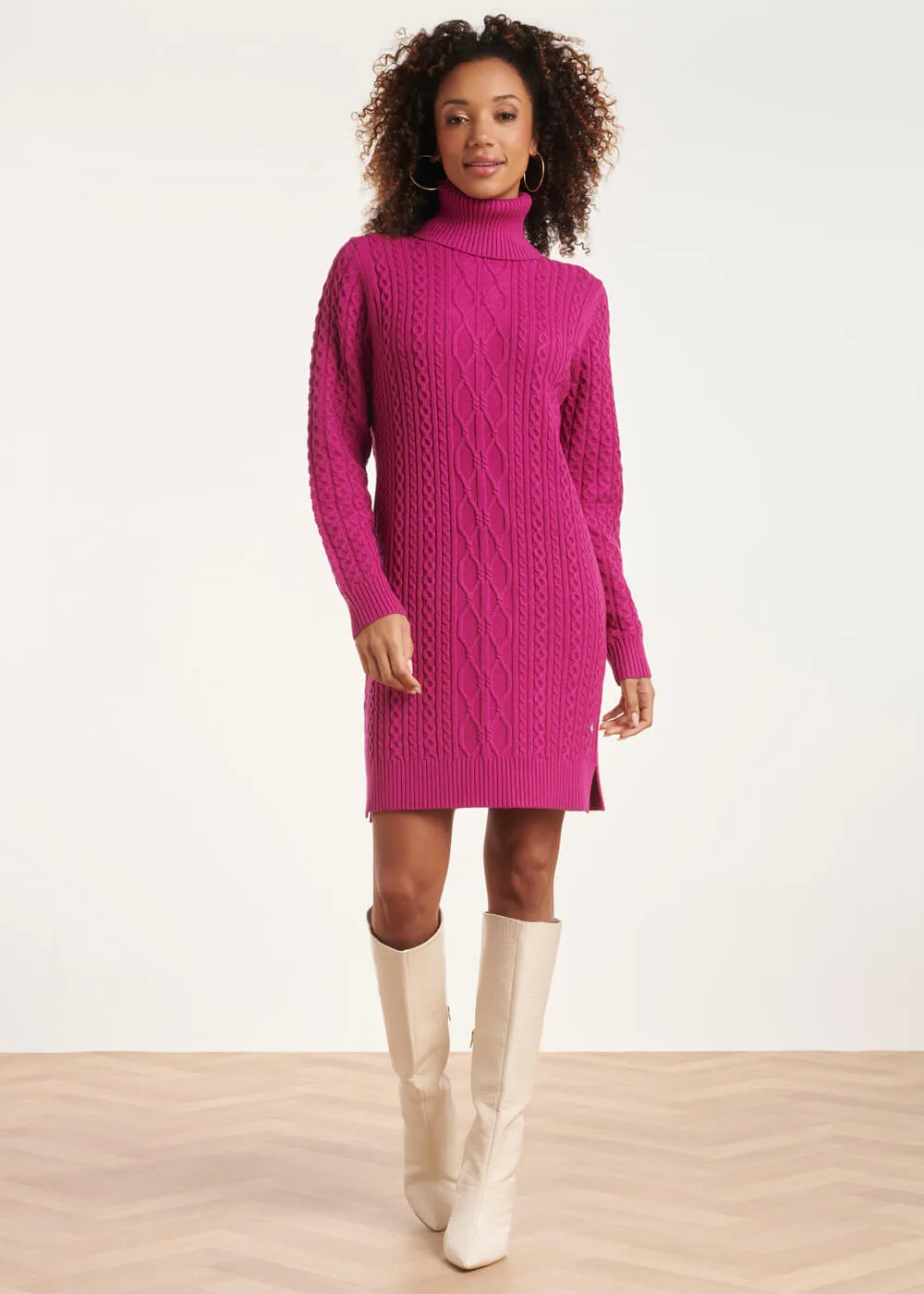 Smashed Lemon Wanna Hug Knit Dress Cherise Pink