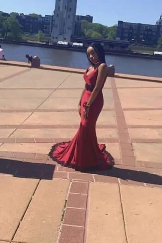 Spaghetti Strap Sleeveless Mermaid Floor Length Prom Dresses