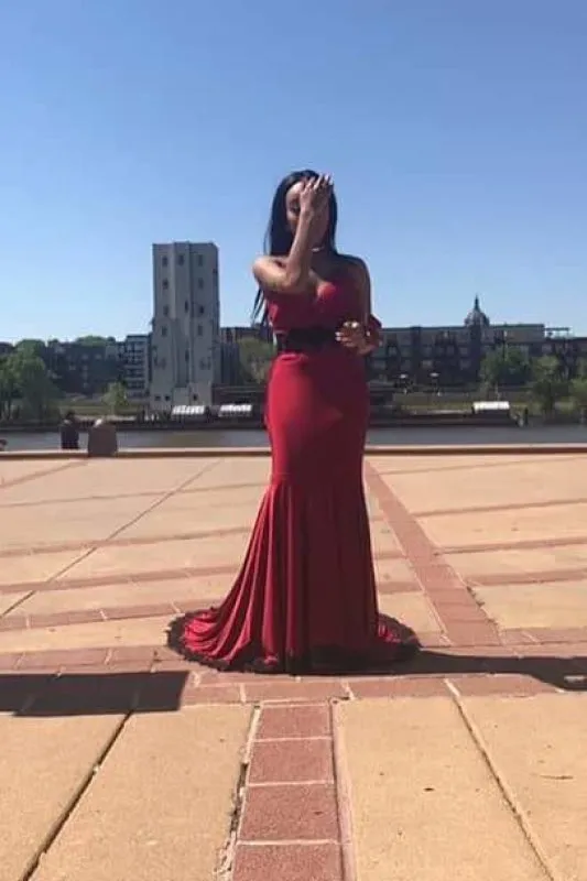 Spaghetti Strap Sleeveless Mermaid Floor Length Prom Dresses