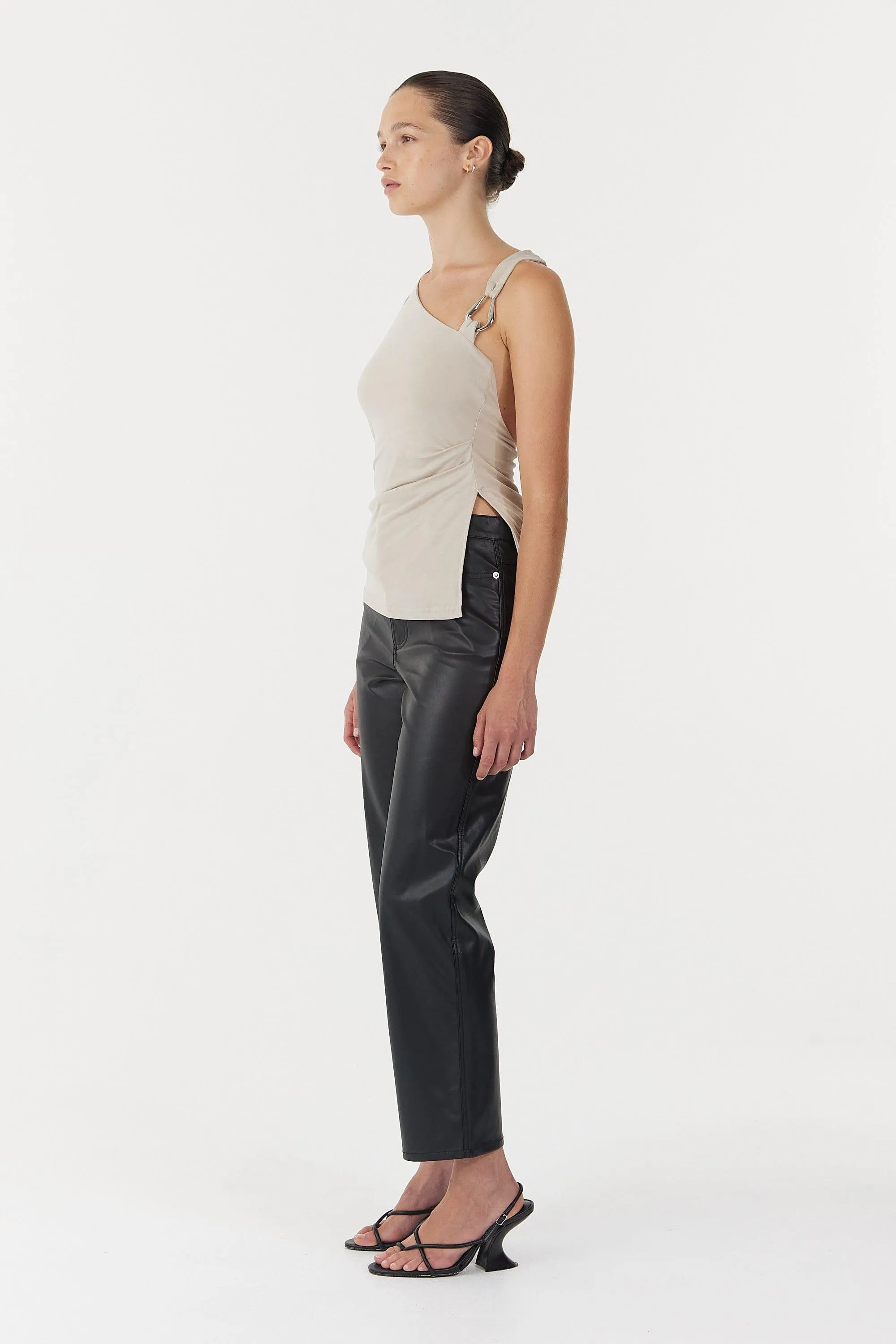 STIRLING TWIST ASYMMETRIC BODICE | OYSTER GREY