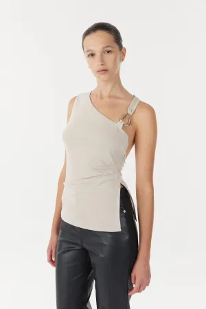 STIRLING TWIST ASYMMETRIC BODICE | OYSTER GREY