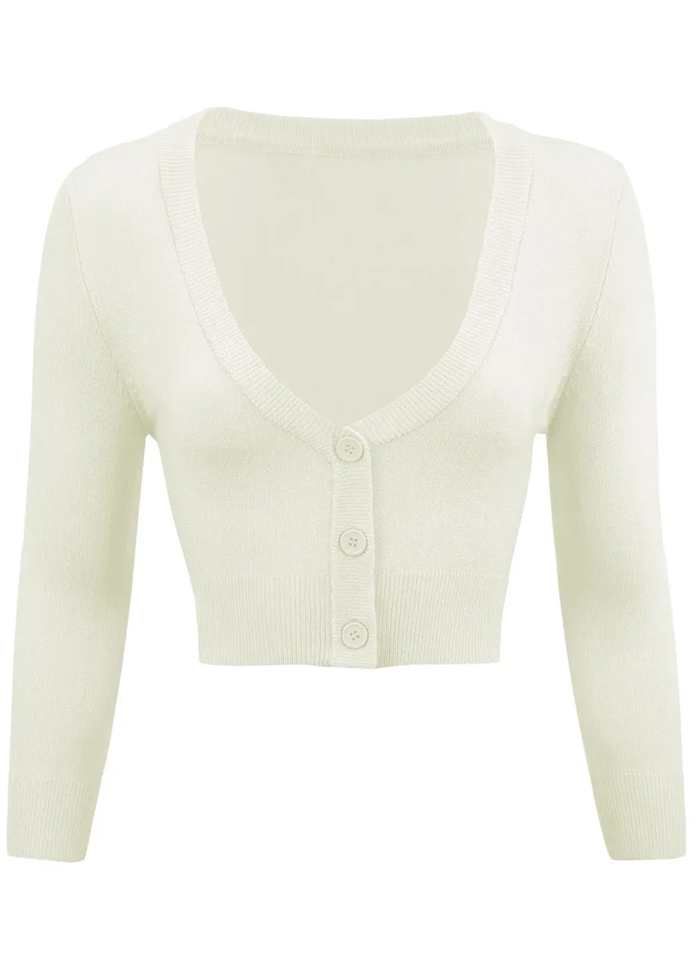 Succubus Clothing Retro Short 50's Cardigan Ivory