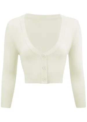 Succubus Clothing Retro Short 50's Cardigan Ivory