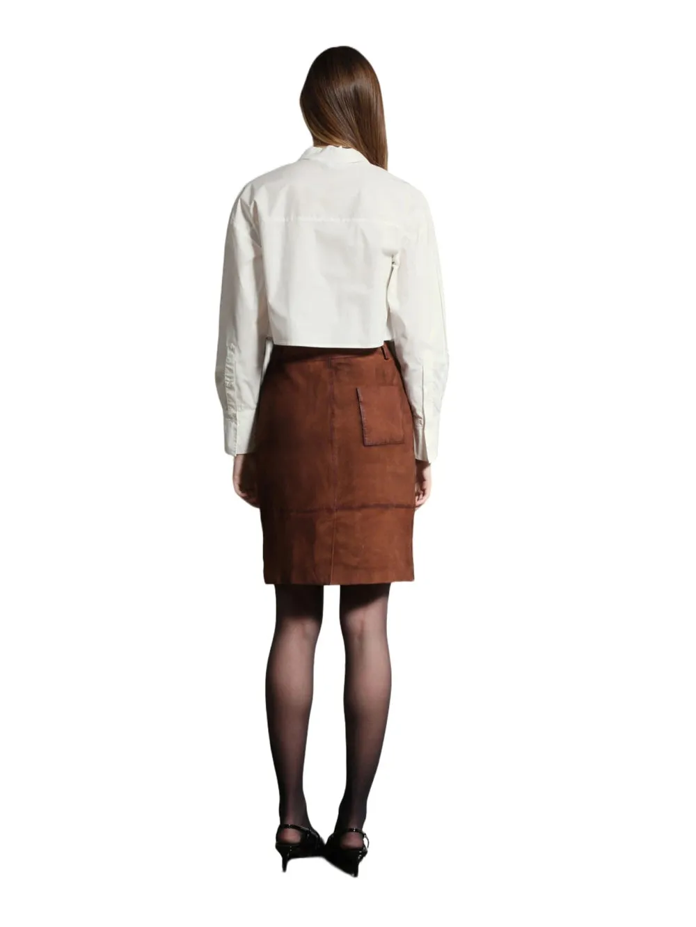 Suede Vintage Luxe Leather Skirt for Women