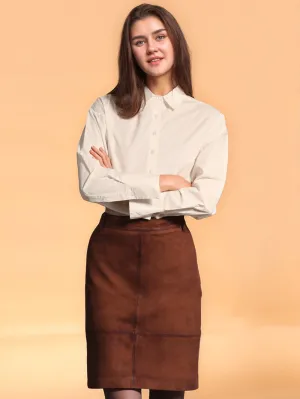 Suede Vintage Luxe Leather Skirt for Women