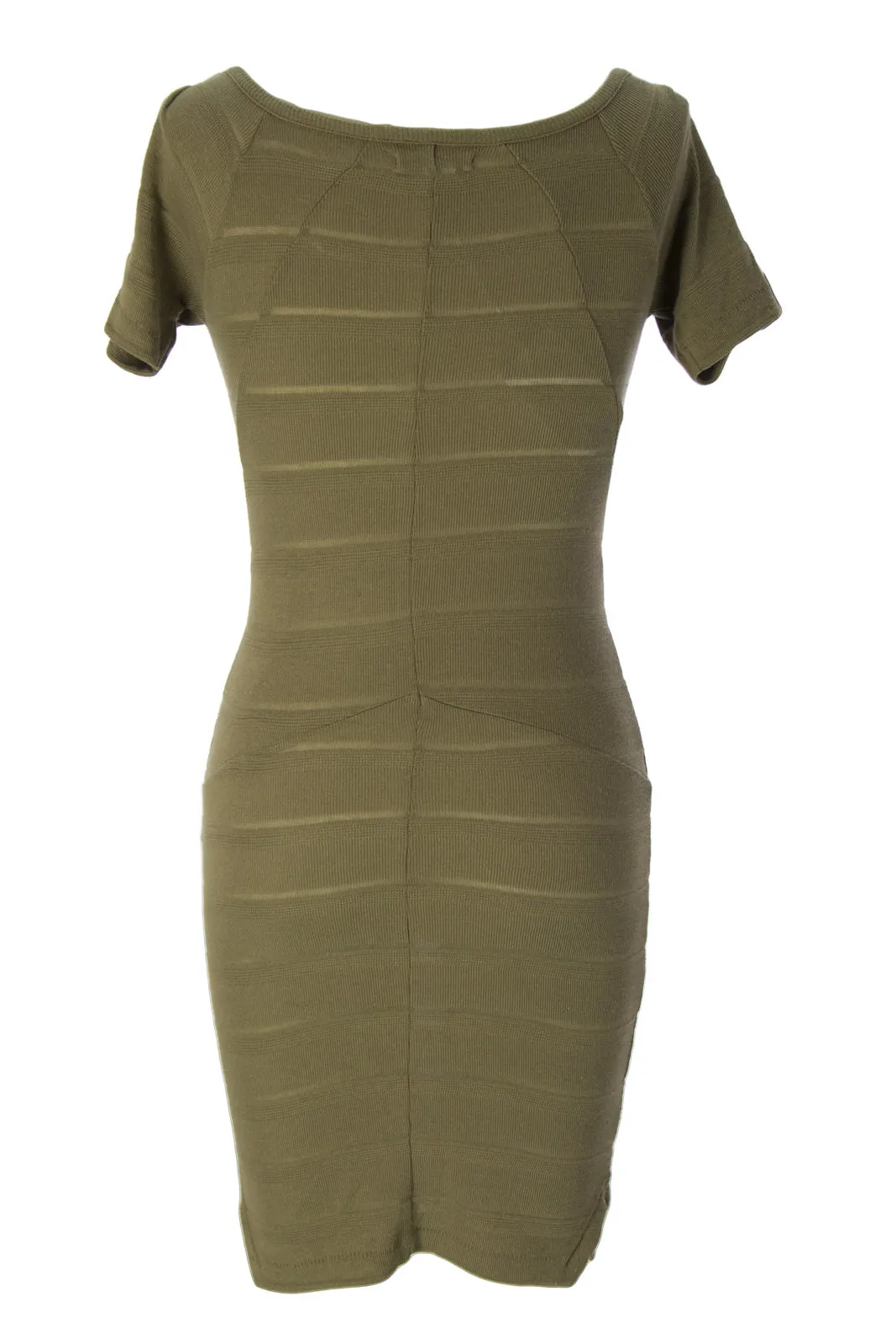 SURFACE TO AIR Women's Khaki Ribbed Melia T Bodycon Dress Sz 36 $160 NEW