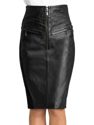 Tailored Fit Leather Pencil Skirt