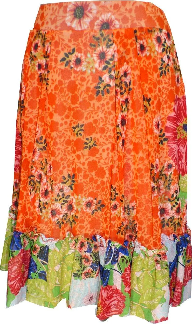 Tangerine Ruffles Skirt