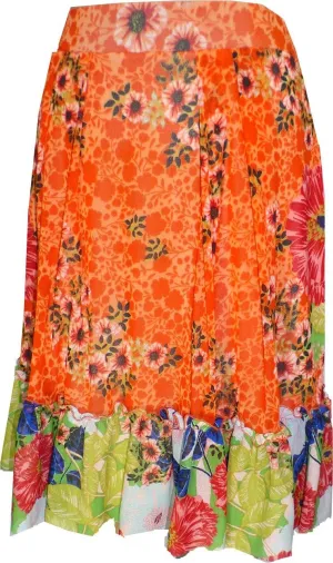 Tangerine Ruffles Skirt
