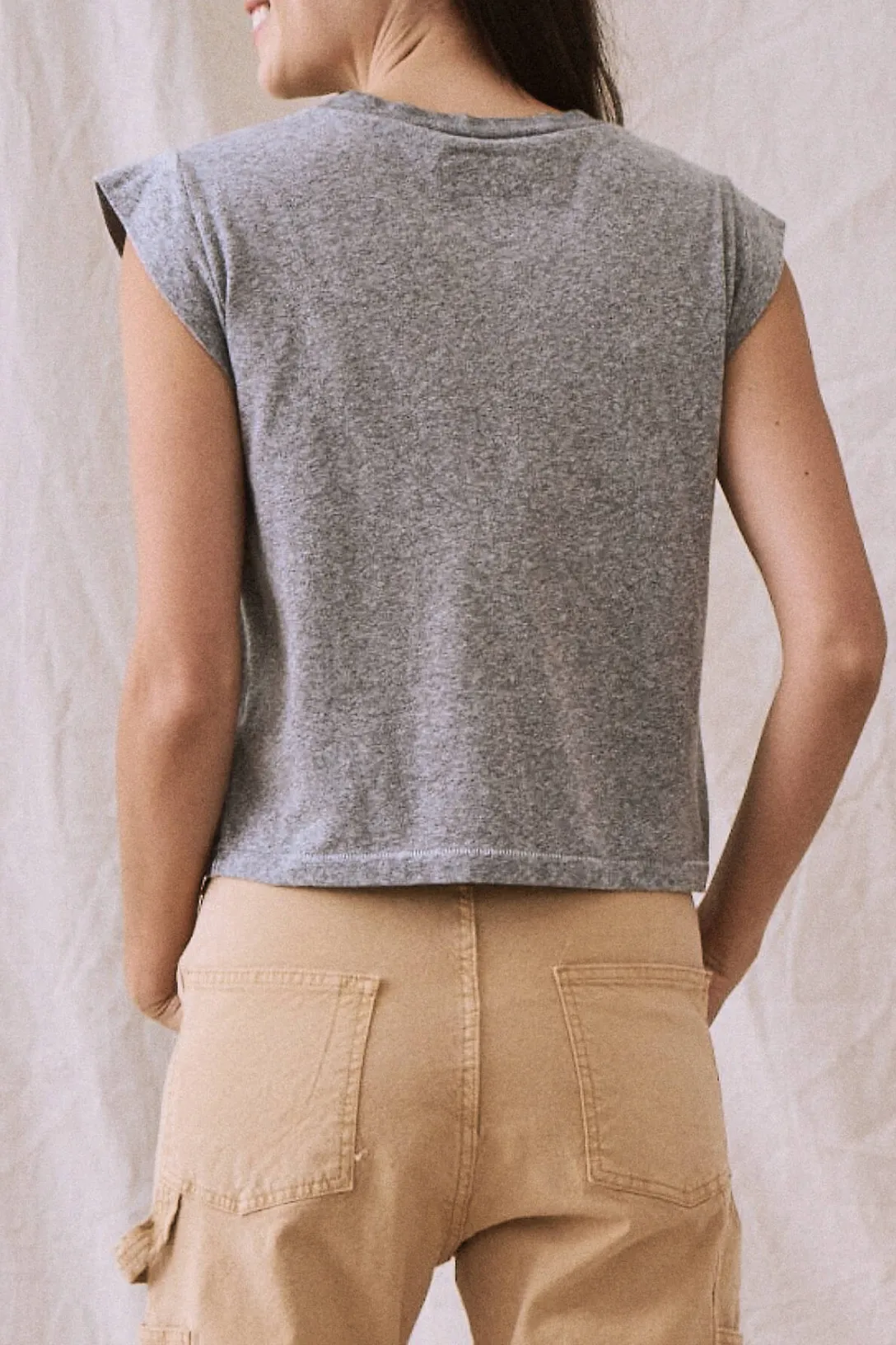 The Peak Shoulder Tee | Heather Grey