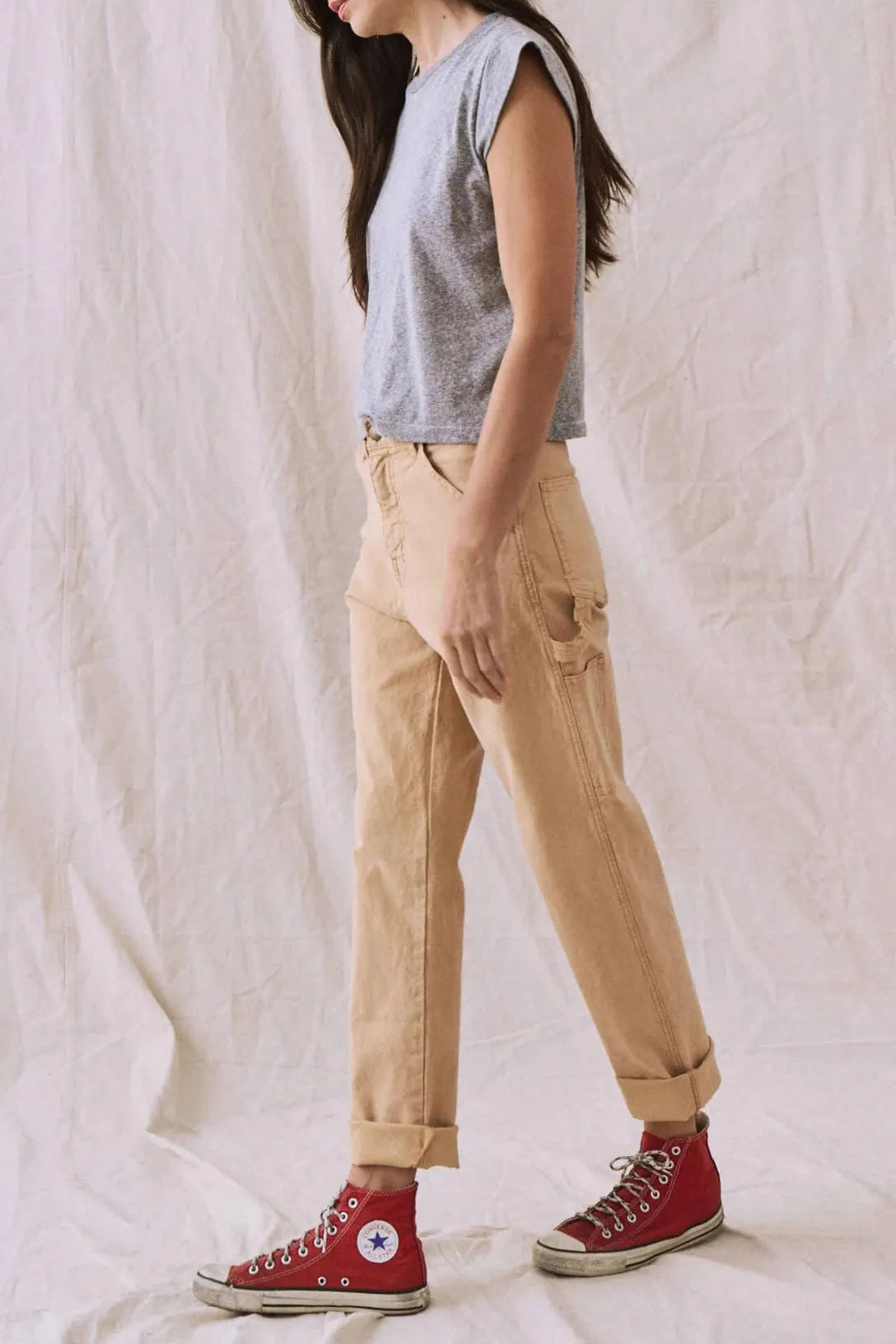 The Peak Shoulder Tee | Heather Grey