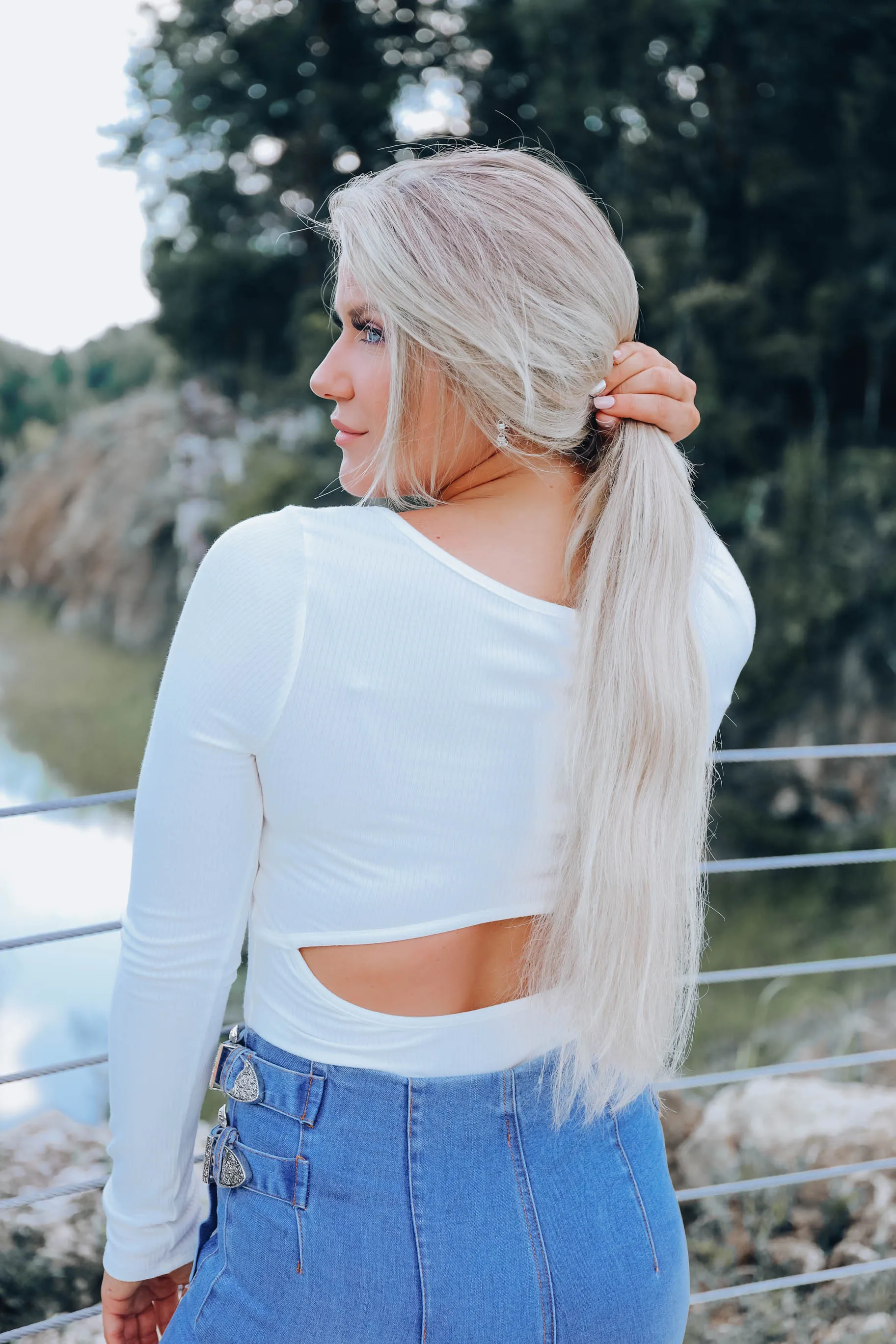 Tia Cut-Out Bodysuit - White