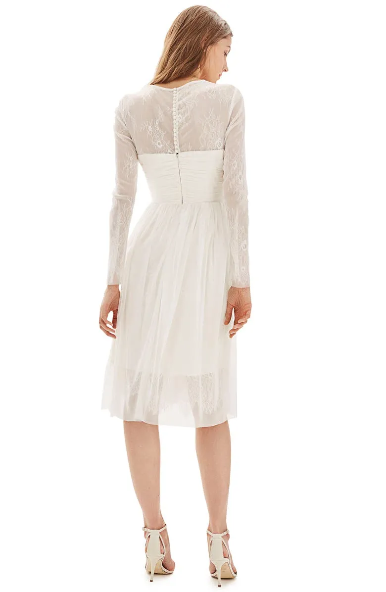 Topshop Bride Ivory Tulle & Chantilly Lace Midi Dress $800 NEW