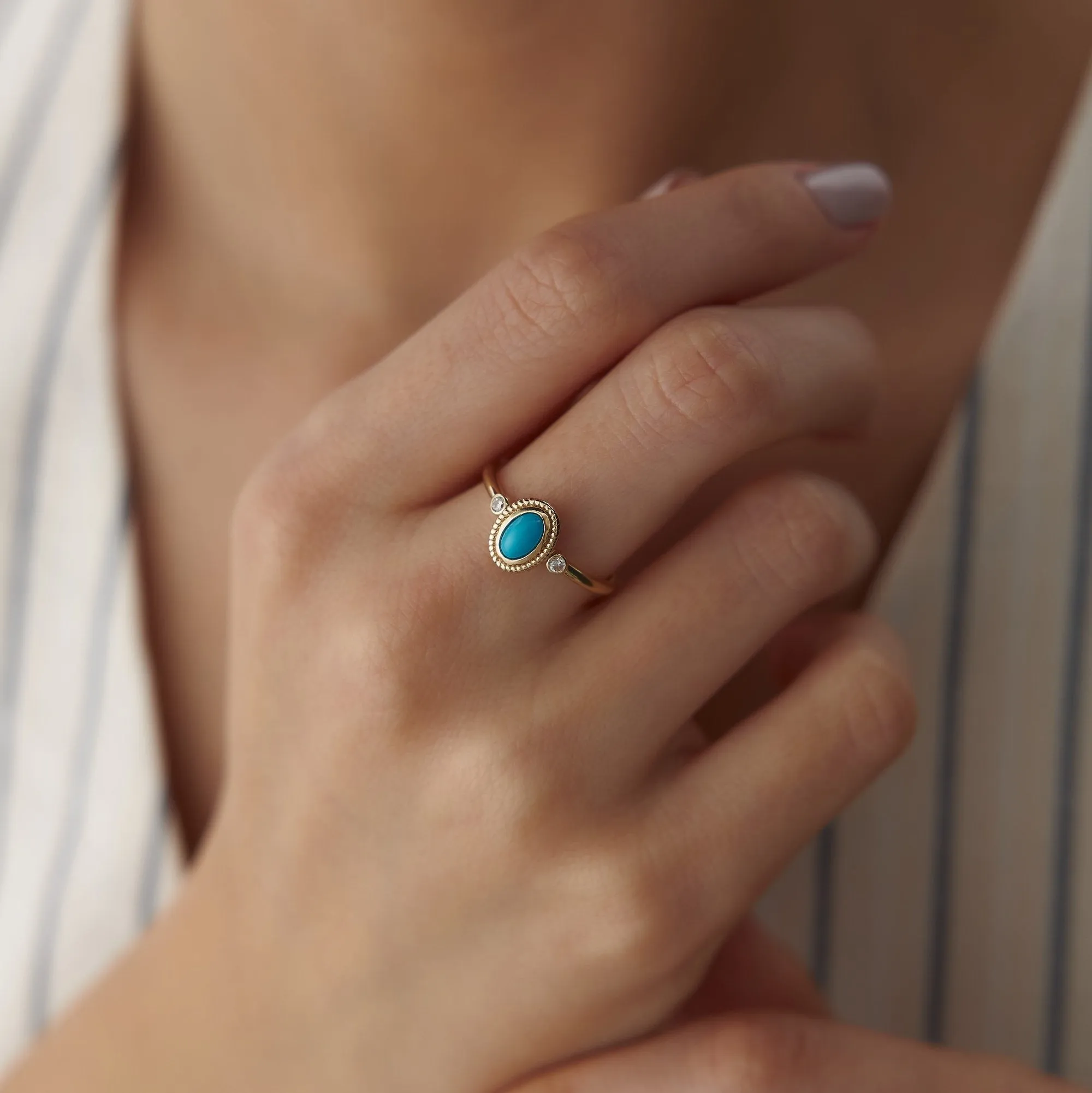 Turquoise Twist Ring