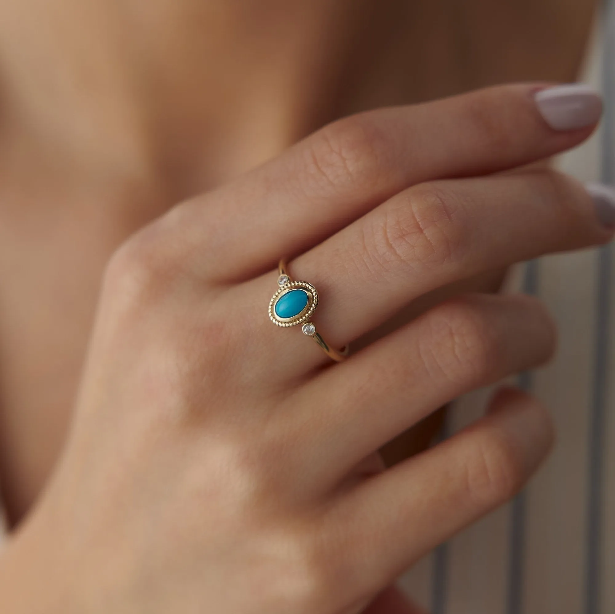 Turquoise Twist Ring
