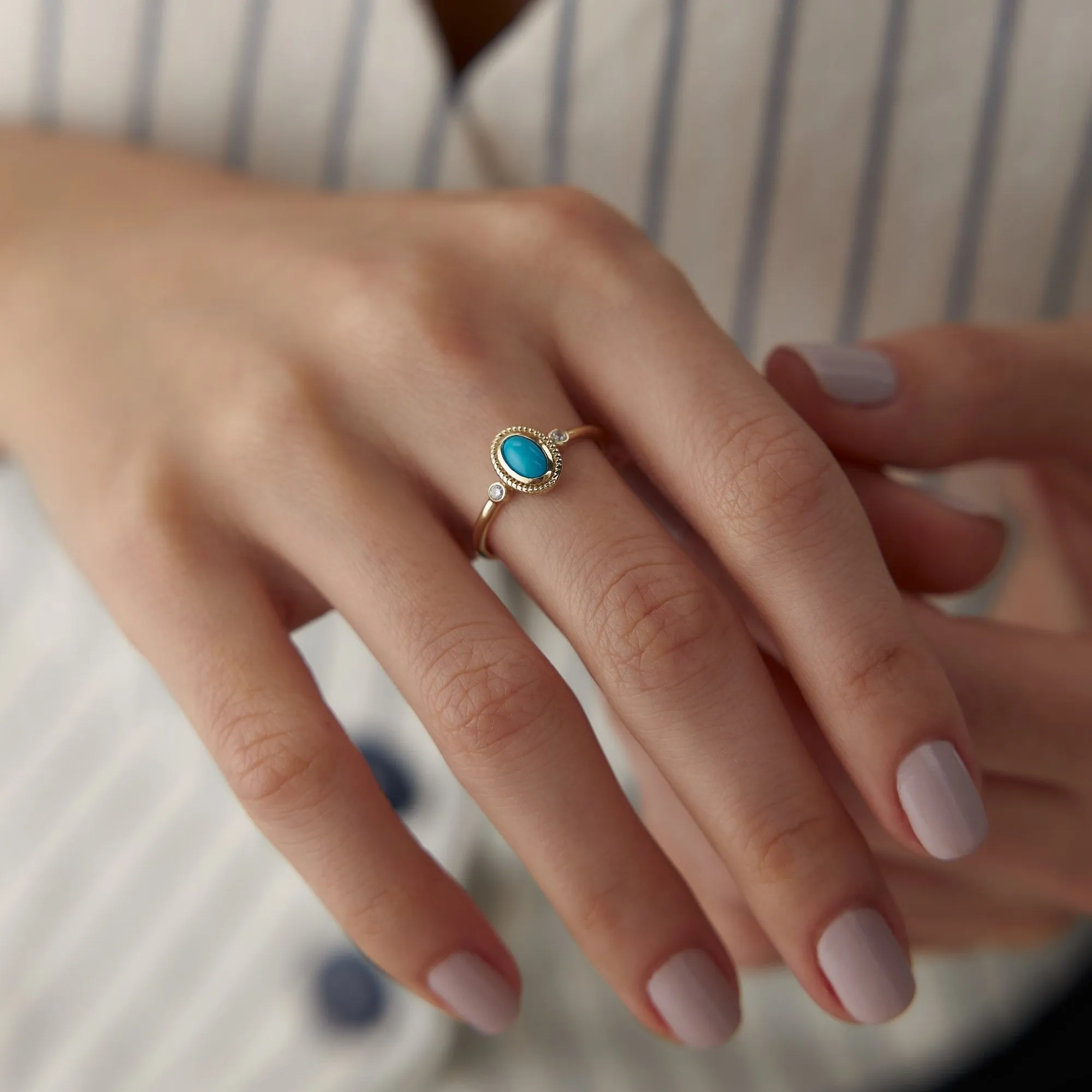 Turquoise Twist Ring