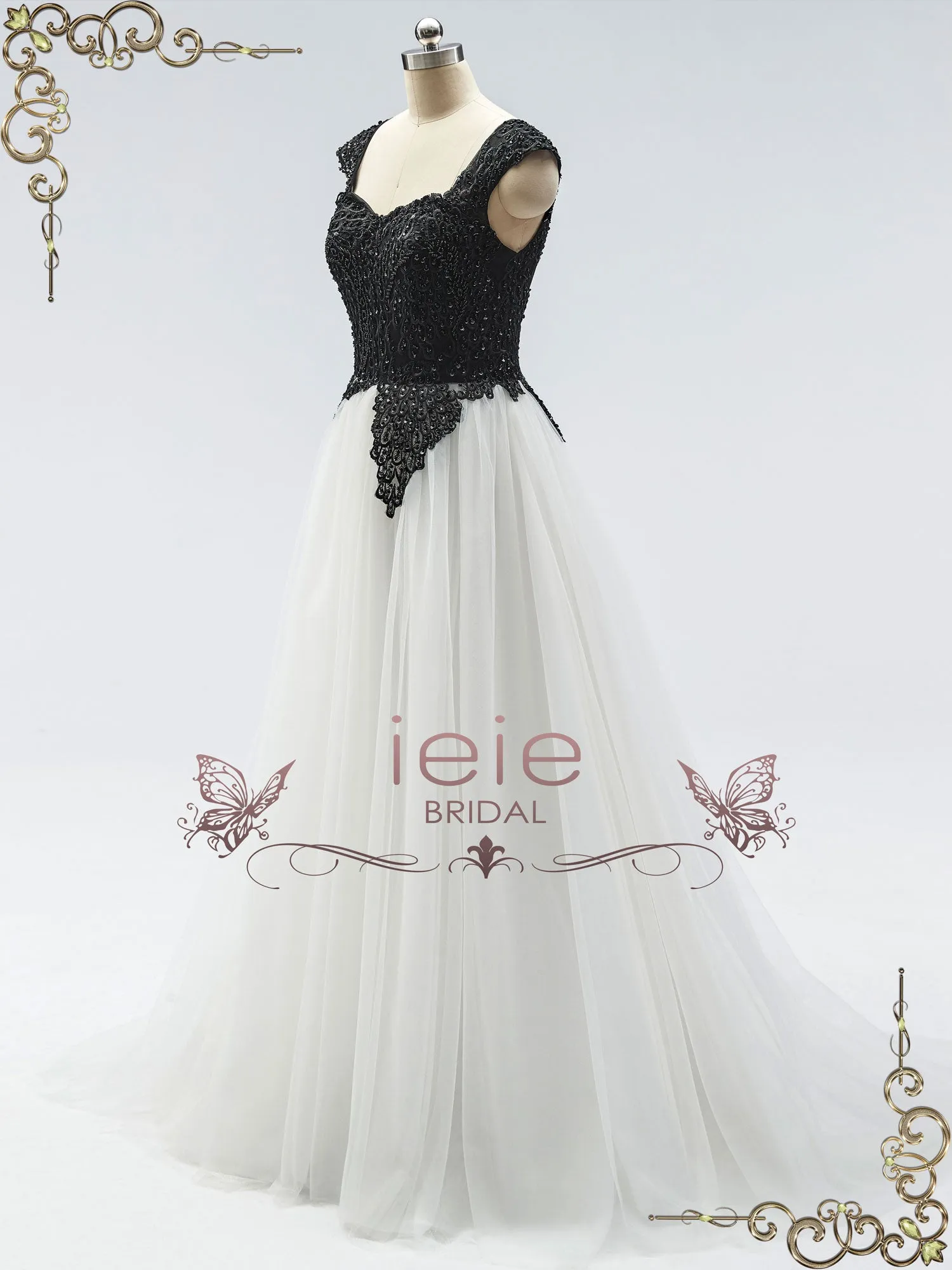 Unique Black and White Wedding Dress ZETA