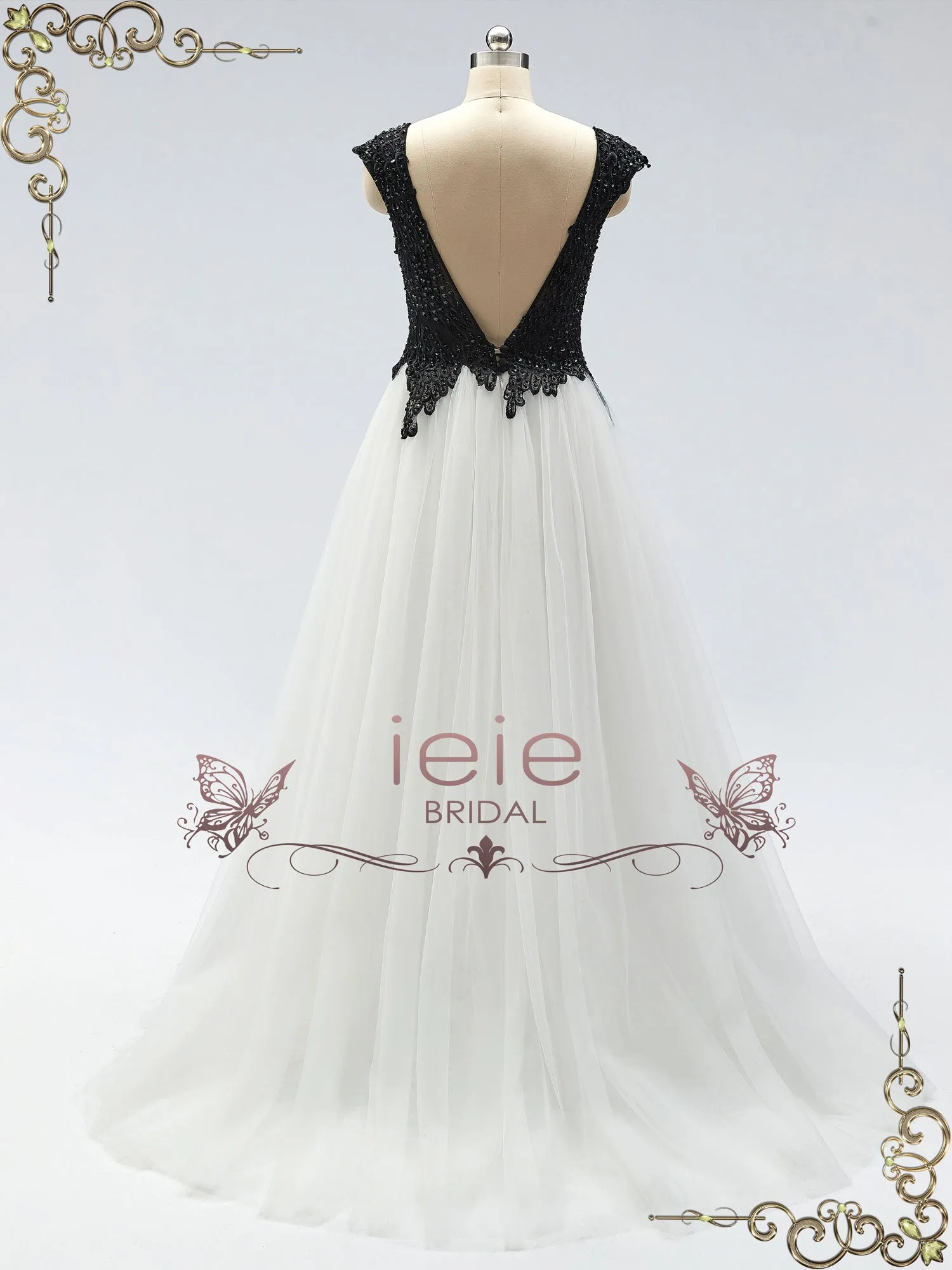 Unique Black and White Wedding Dress ZETA