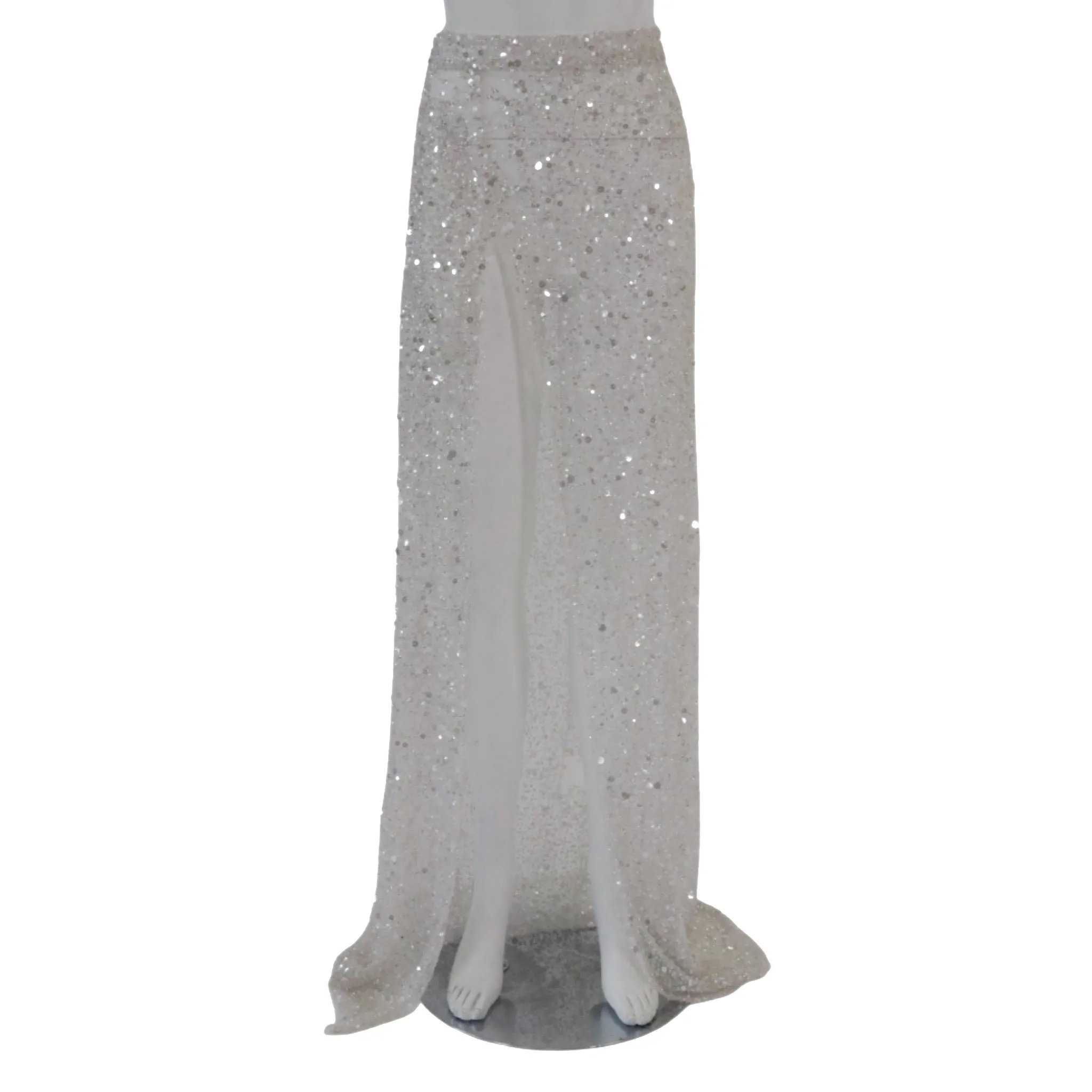 Usama Ishtay 'Transparent Soul' White Skirt