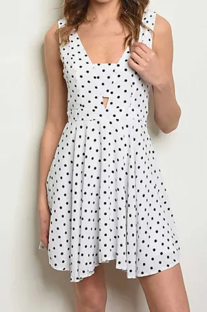 VICKY WHITE POLKA DOT DRESS