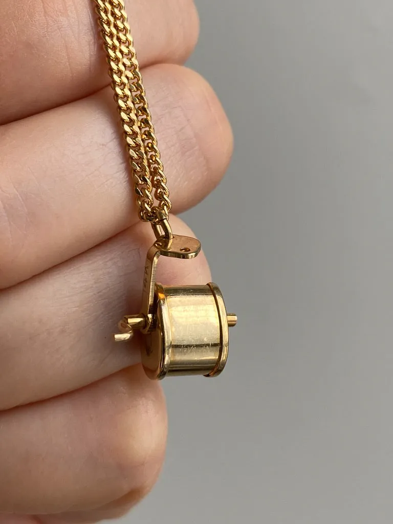 Vintage 14k gold articulated pencil sharpener - charm or pendant