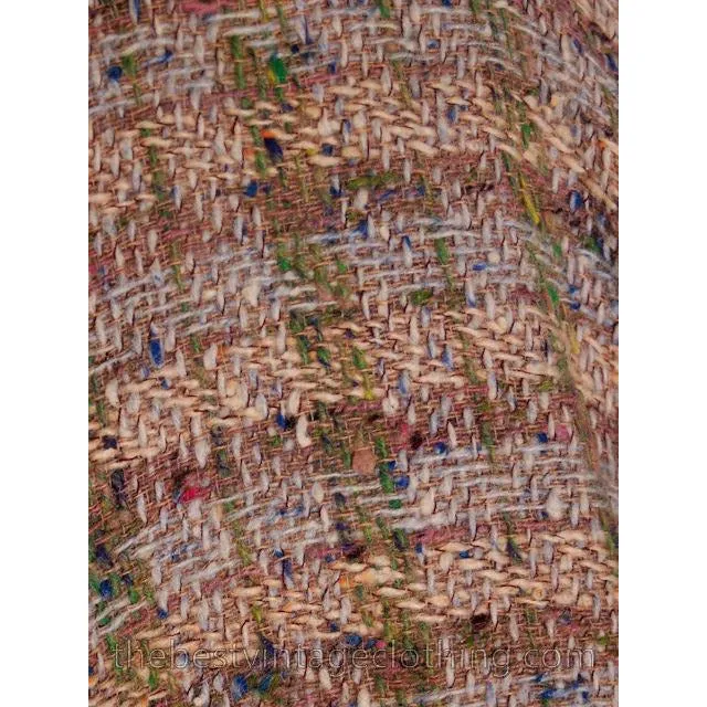 Vintage 1940s Circle Skirt Wool Tweed Pinks Gray Blums-Vogue Adorable Small
