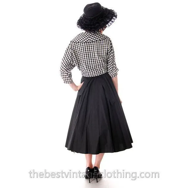 Vintage 1940s Full Ribbon Skirt Smart Set Small 26 Waist